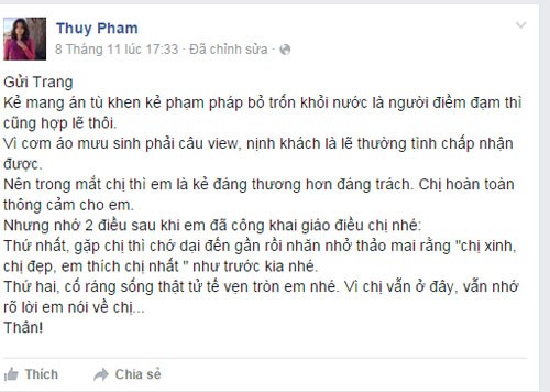 Trang Tran dap tra sieu mau Ngoc Thuy giua on ao-Hinh-2